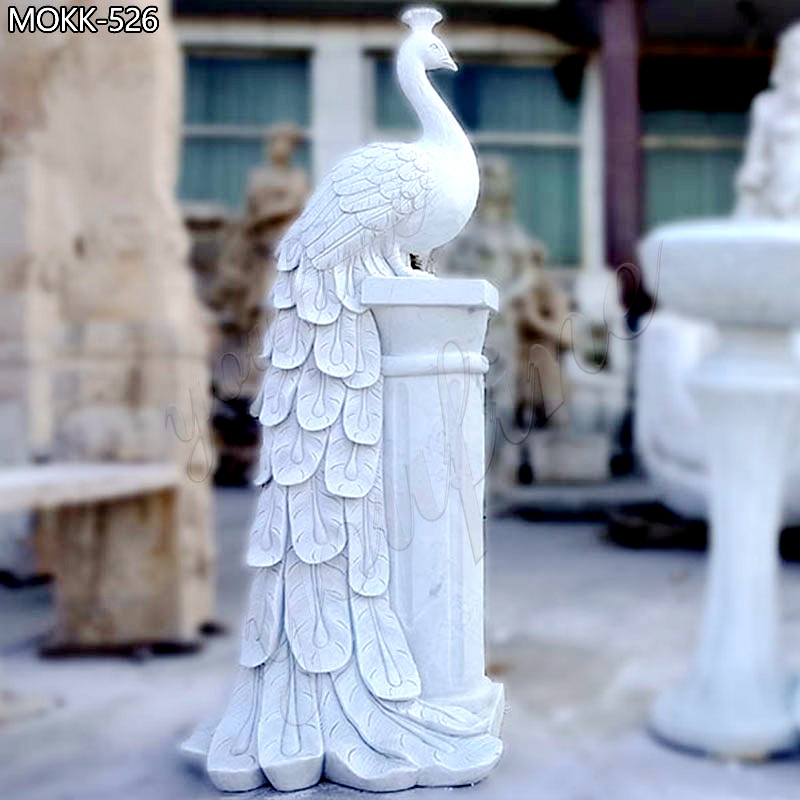 Garden-White-Marble-Peacock-Plant-Pot