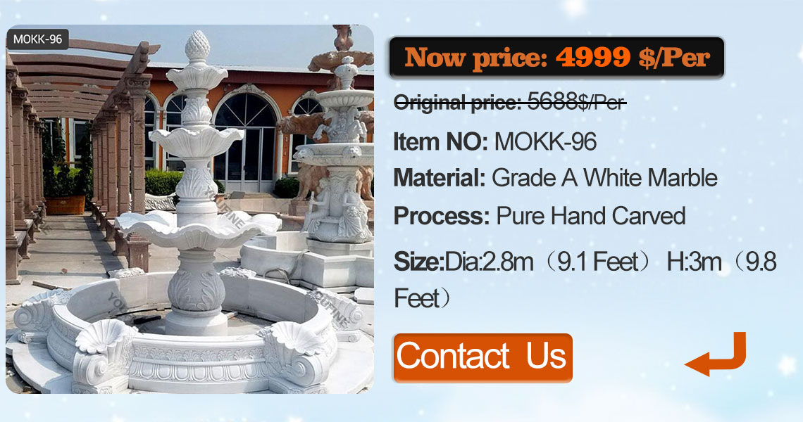 Large Outdoor Marble Stone Pool Garden Water Fount Usa House White Marble Fountain for Sale