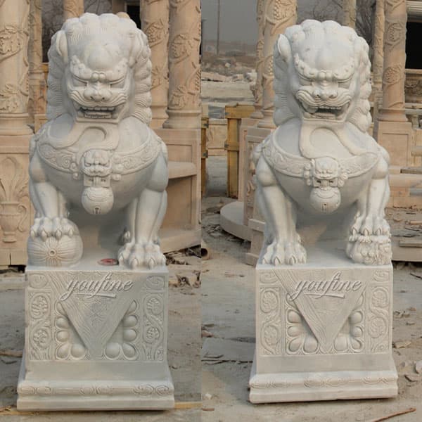 Pair of lion statues stone lion statues for driveway–MOKK-185 ...