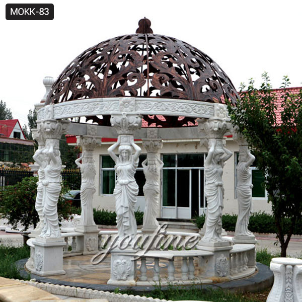 stone roman gazebo with column-Garden Stone Sculptures