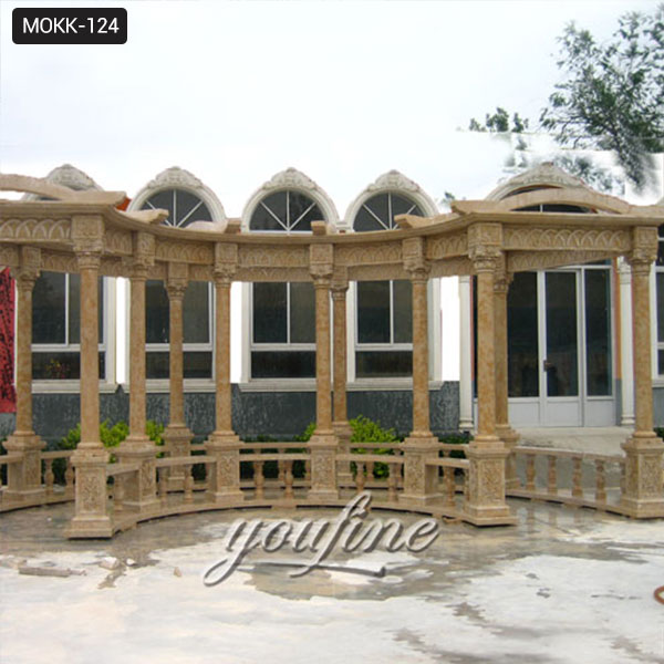 metal roof hardtop gazebo stone decor - gazebobackyard.com