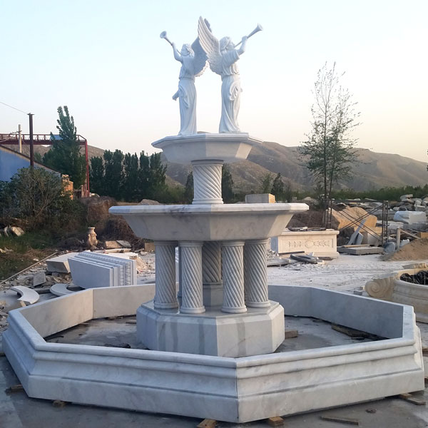 No. TMF-08 Outdoor tiered columns water fountain with bernini angel statues for sale