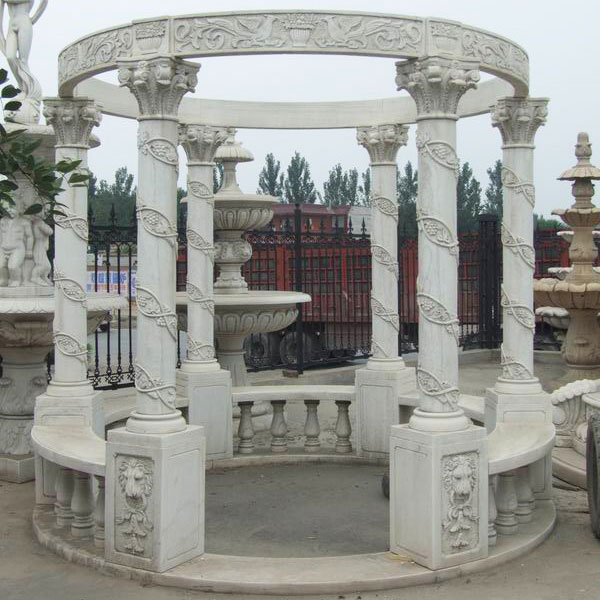 No. TMG-07 Italian design white marble garden pavilion to buy